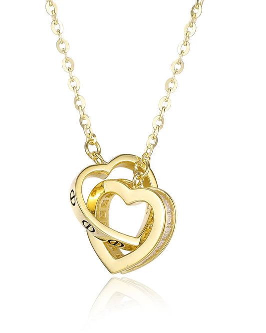 Romantic Double Heart Necklace Representing an Eternal Bond