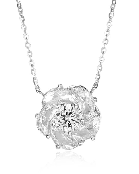Luxurious Diamond Flower Necklace Crafted for Timeless Elegance