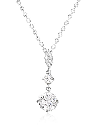 Gorgeous Silver Drop Necklace with a Modern and Sleek Aesthetic