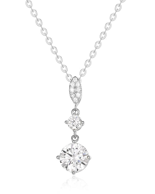 Gorgeous Silver Drop Necklace with a Modern and Sleek Aesthetic