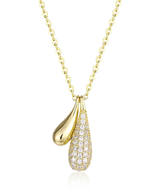 Stunning Gold Teardrop Necklace Crafted with High Polish Finish