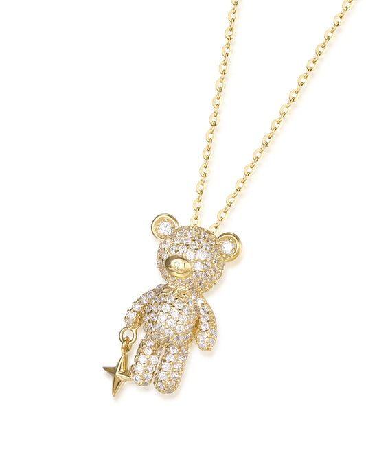 Adorable Gold Teddy Bear Necklace For a Playful And Unique Style
