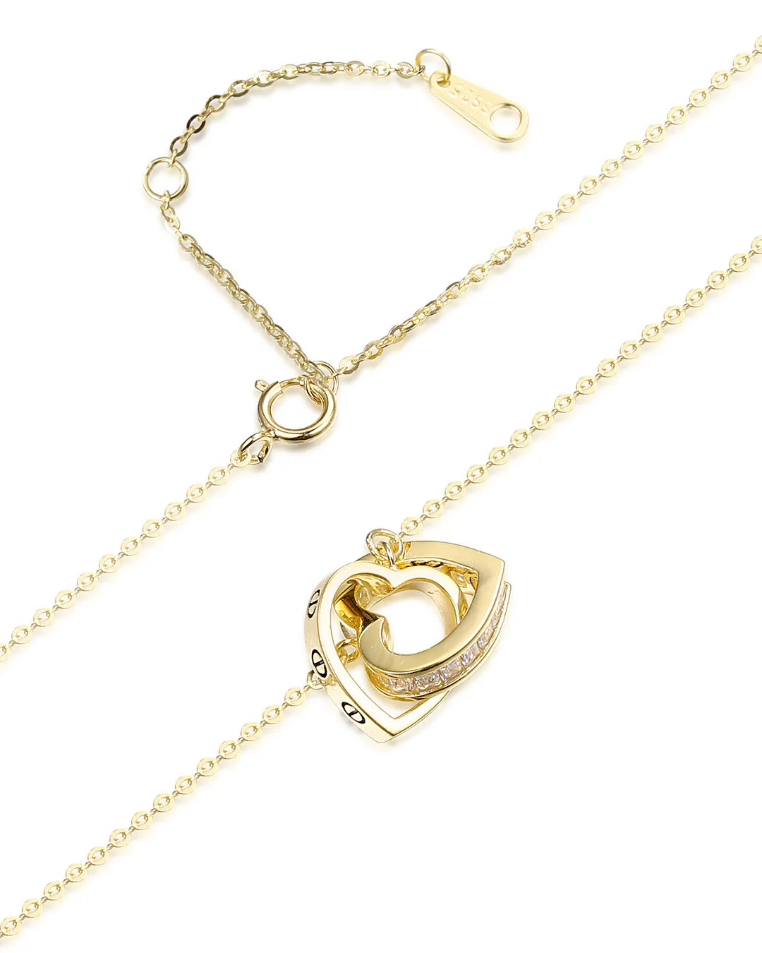 Romantic Double Heart Necklace Representing an Eternal Bond