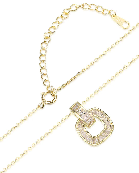Elegant Gold Square Pendant Necklace for a Modern Minimalist Look