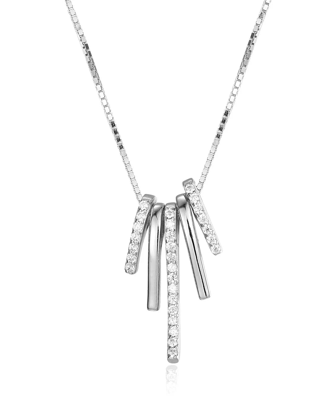 Modern Bar Necklace Crafted in High-Quality Sterling Silver Metal