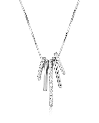Modern Bar Necklace Crafted in High-Quality Sterling Silver Metal