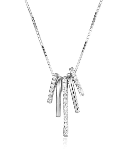 Modern Bar Necklace Crafted in High-Quality Sterling Silver Metal