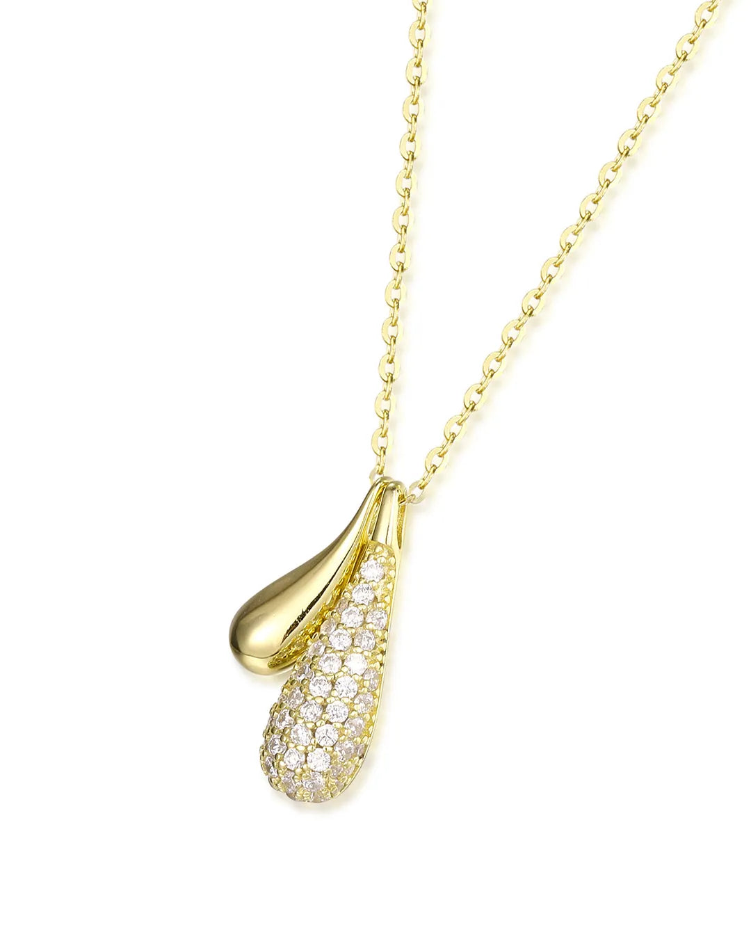 Stunning Gold Teardrop Necklace Crafted with High Polish Finish