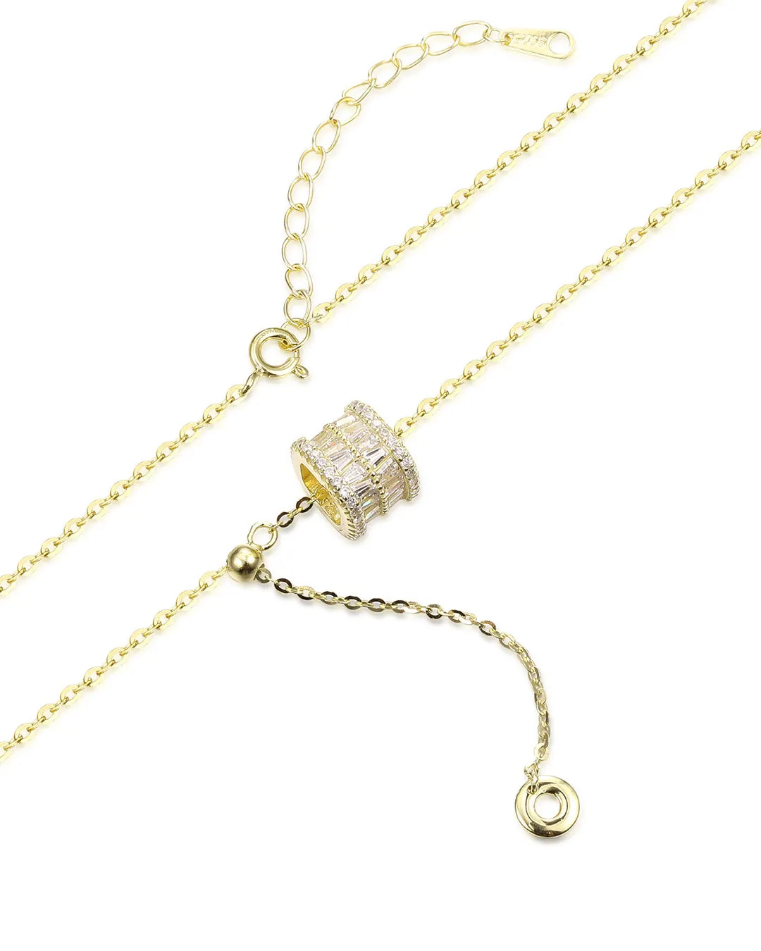 Minimalist Dainty Gold Necklace Featuring a Polished Cube Design
