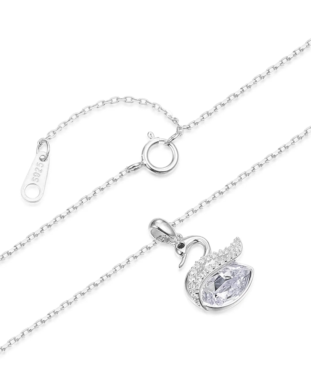 Classy Silver Swan Necklace