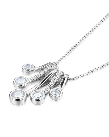 Unique Silver Birthstone Necklace Featuring Genuine Gemstones