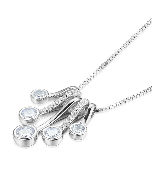 Unique Silver Birthstone Necklace Featuring Genuine Gemstones
