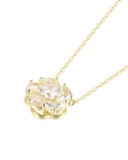 Radiant Gold Cluster Necklace Crafted with High Quality Crystals