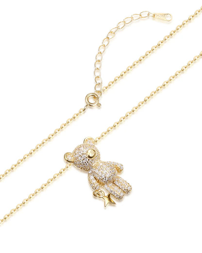Adorable Gold Teddy Bear Necklace For a Playful And Unique Style