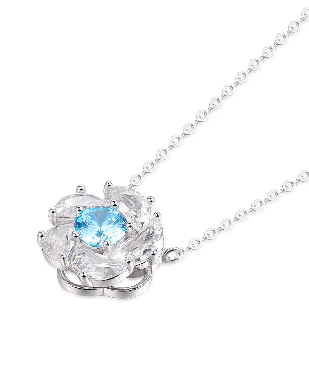 Attractive Blue Crystal Necklace Crafted for a Radiant Look