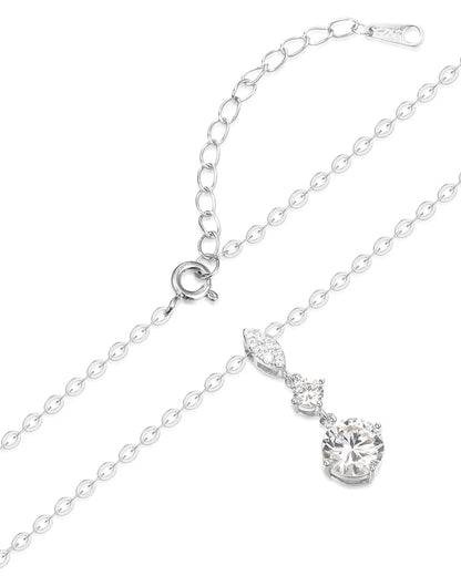 Gorgeous Silver Drop Necklace with a Modern and Sleek Aesthetic