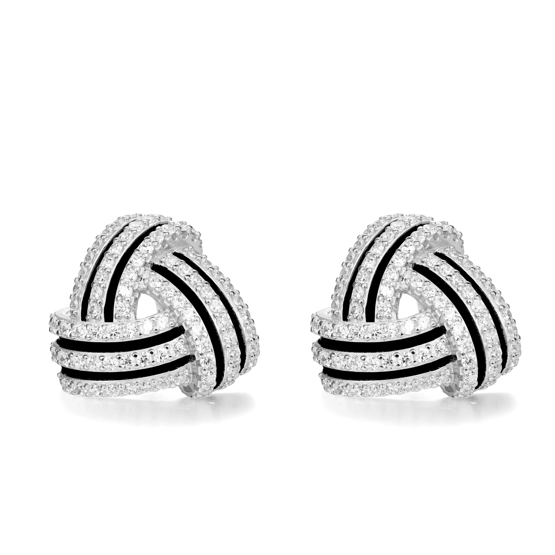 Fancy Stud Silver Earrings