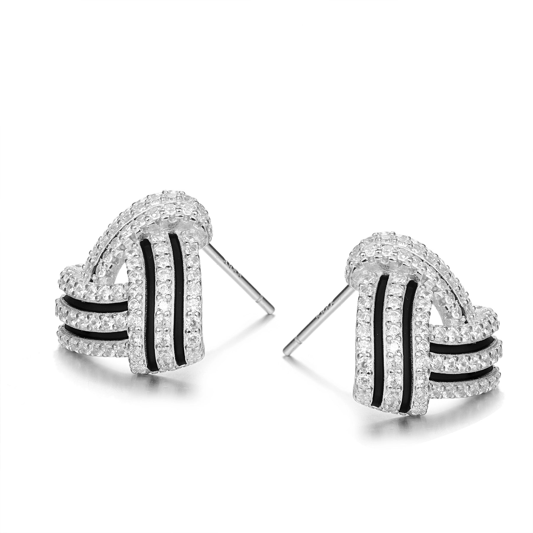 Fancy Stud Silver Earrings