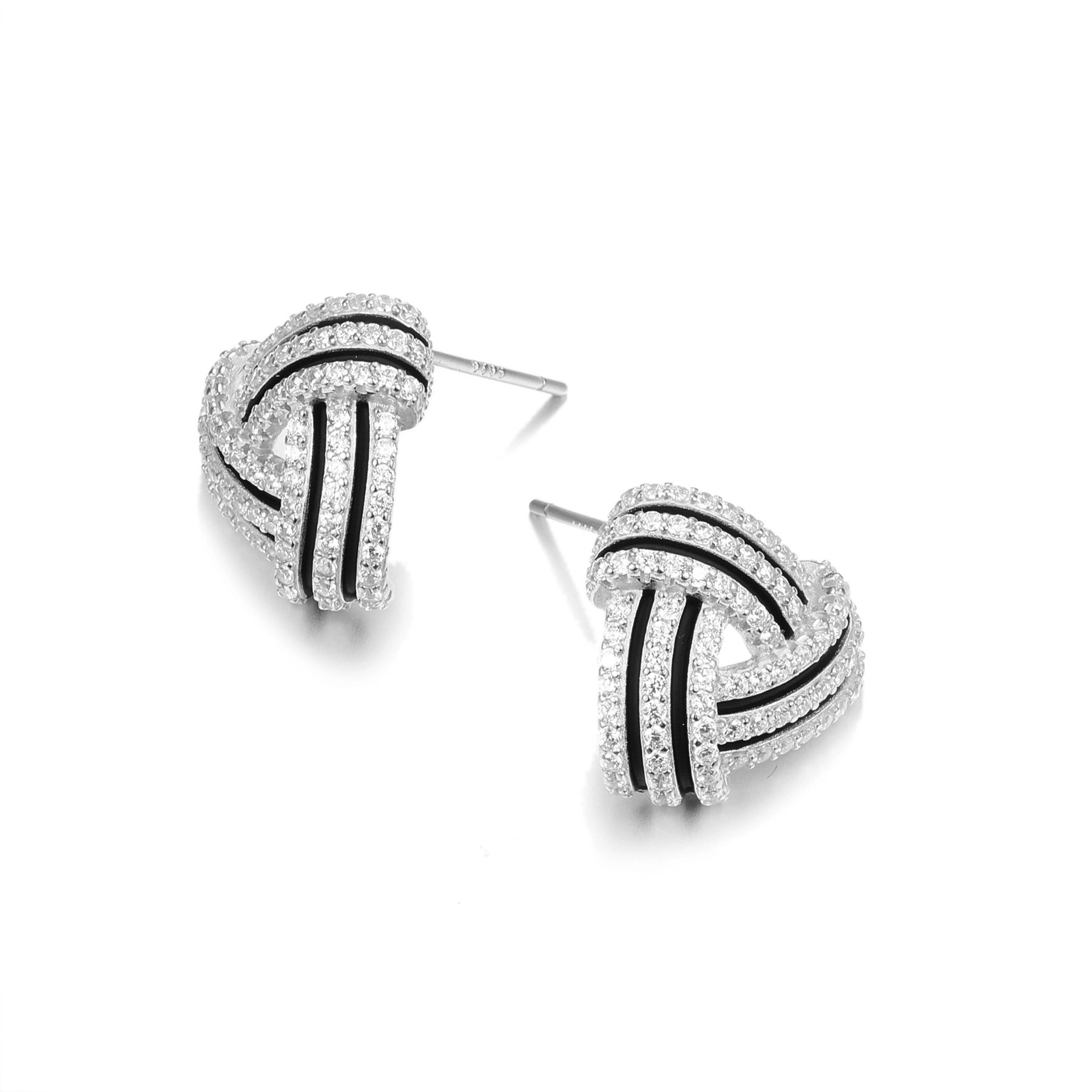 Fancy Stud Silver Earrings