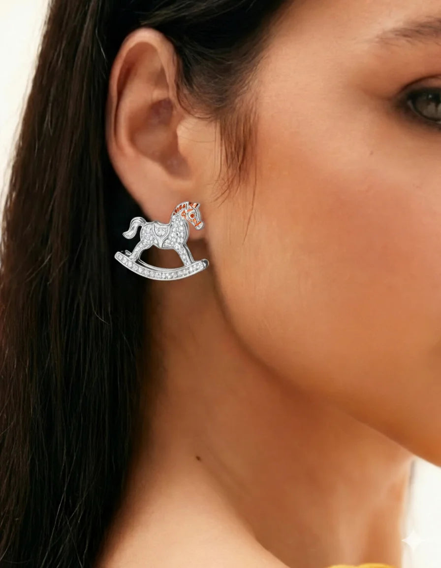 Rocking Horse Silver Earrings