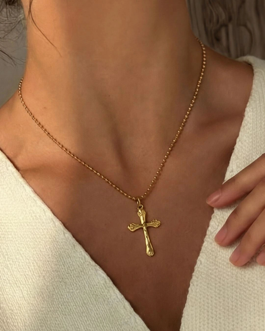 Gold Cross Pendant Necklace