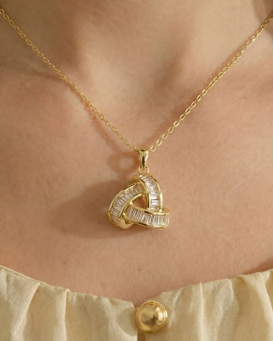 Gold Knot Pendant Necklace