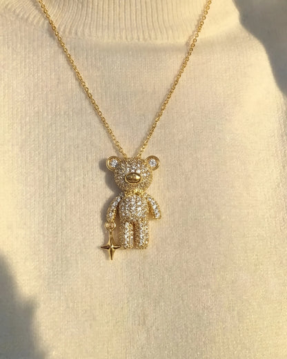 Adorable Gold Teddy Bear Necklace For a Playful And Unique Style