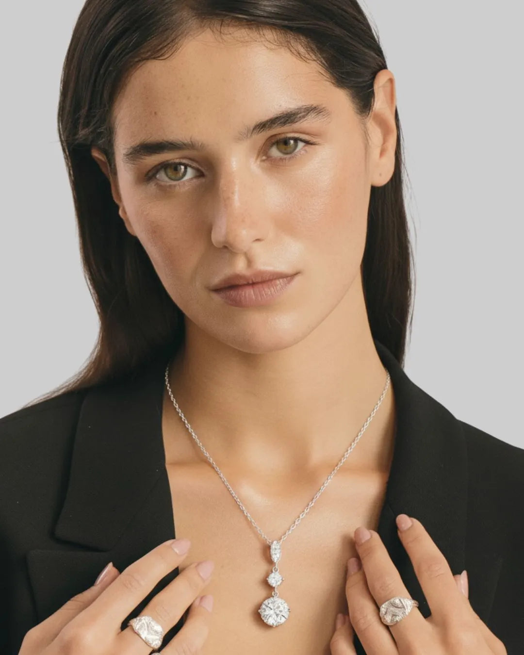 Gorgeous Silver Drop Necklace with a Modern and Sleek Aesthetic