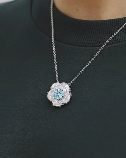 Attractive Blue Crystal Necklace Crafted for a Radiant Look