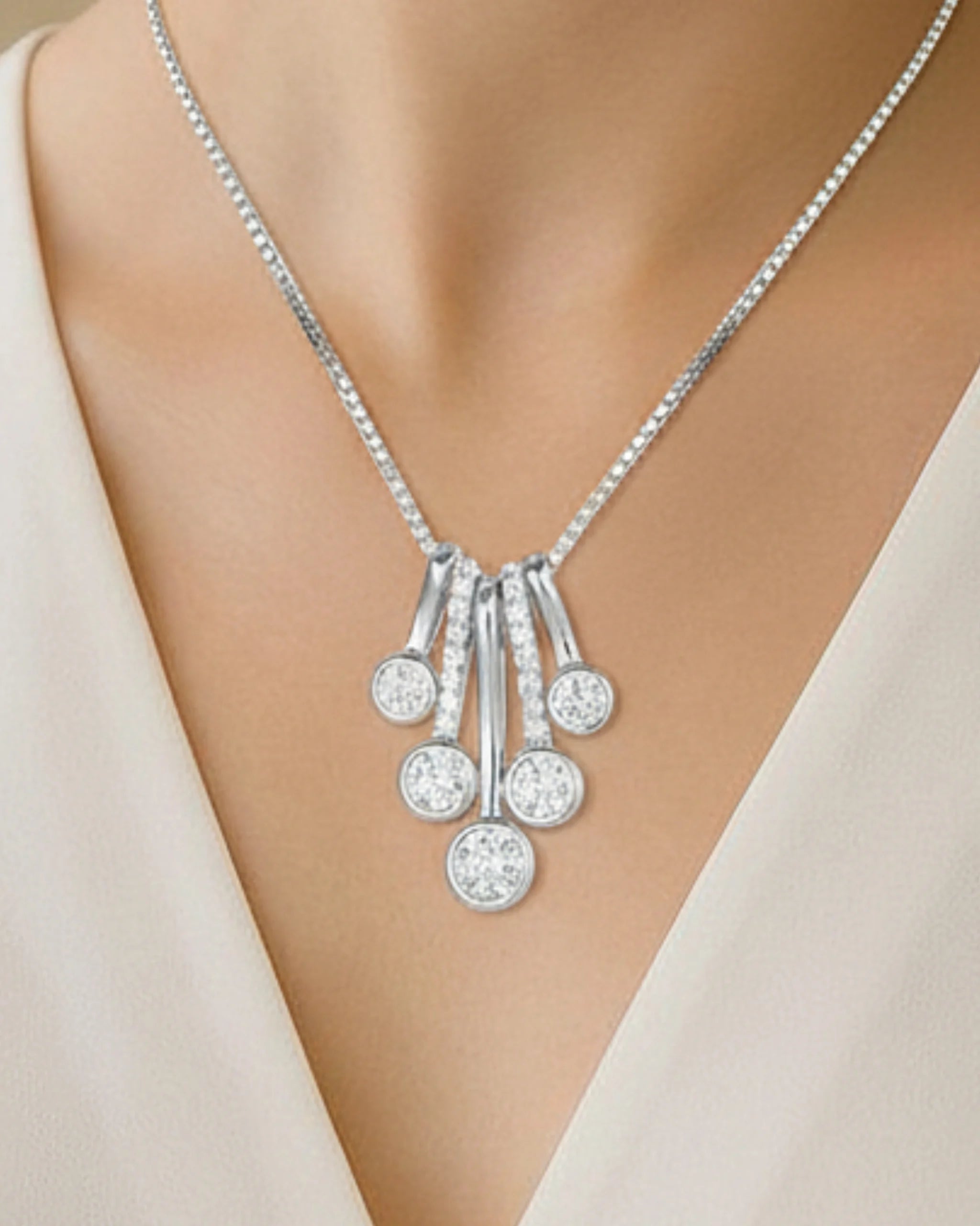 Unique Silver Birthstone Necklace Featuring Genuine Gemstones