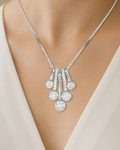 Unique Silver Birthstone Necklace Featuring Genuine Gemstones