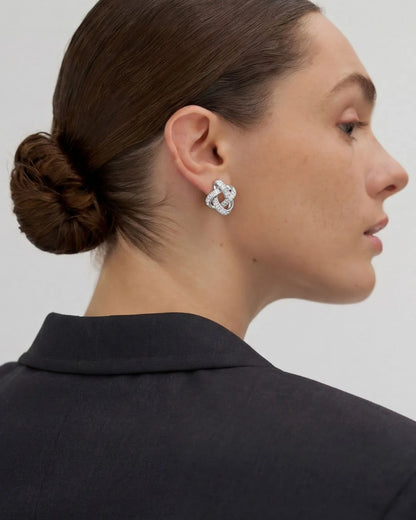 Luxury Silver Knot Earrings