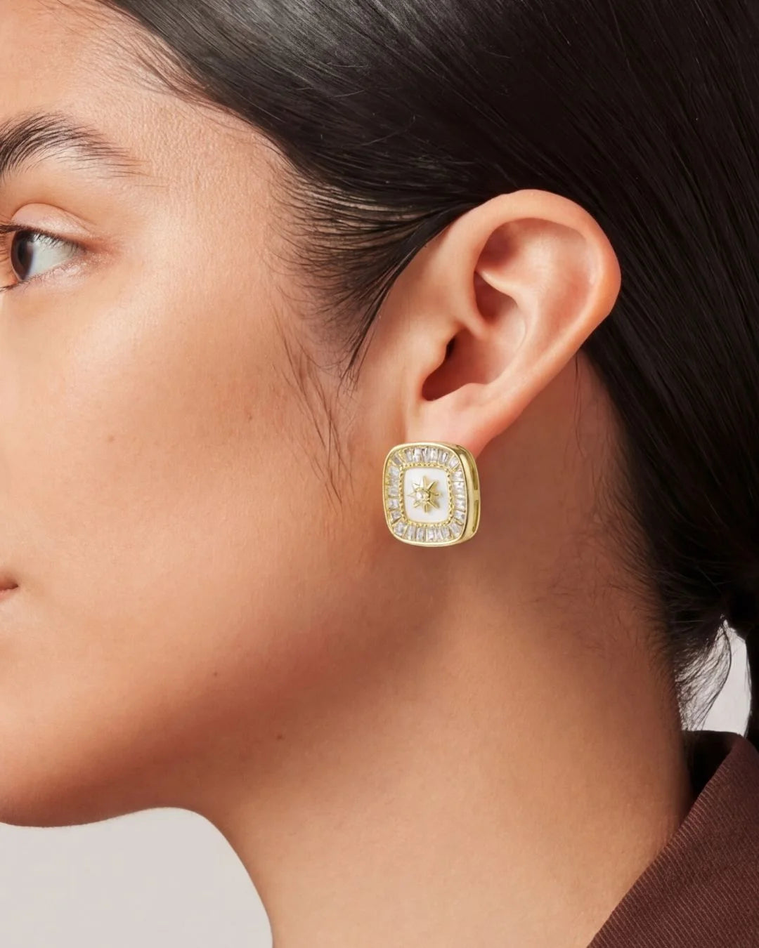 Square Gold Earrings