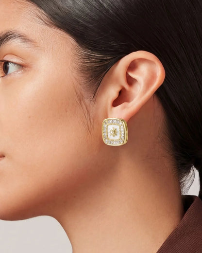 Square Gold Earrings