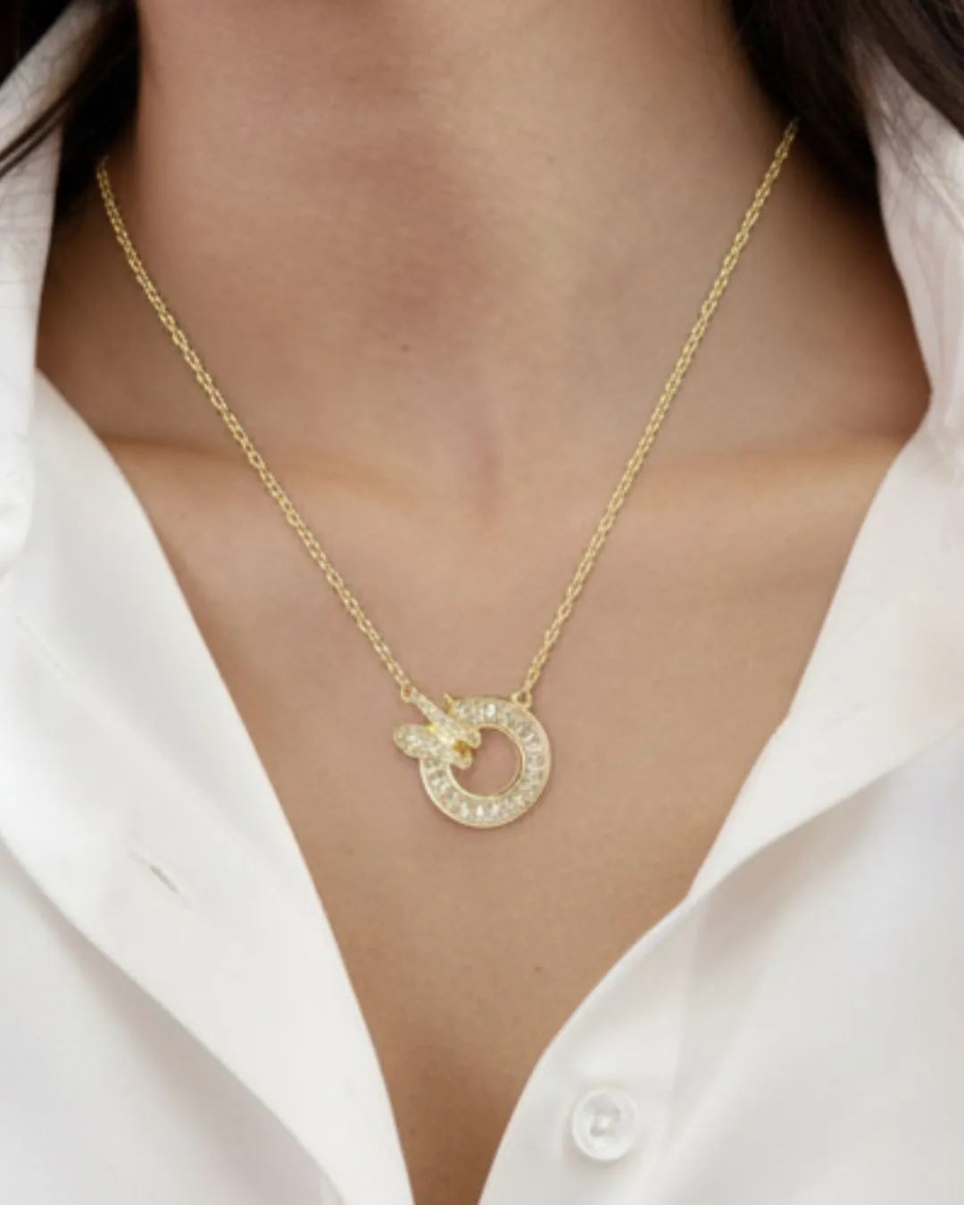 Bold And Fierce Gold Snake Pendant for a High-Fashion Statement