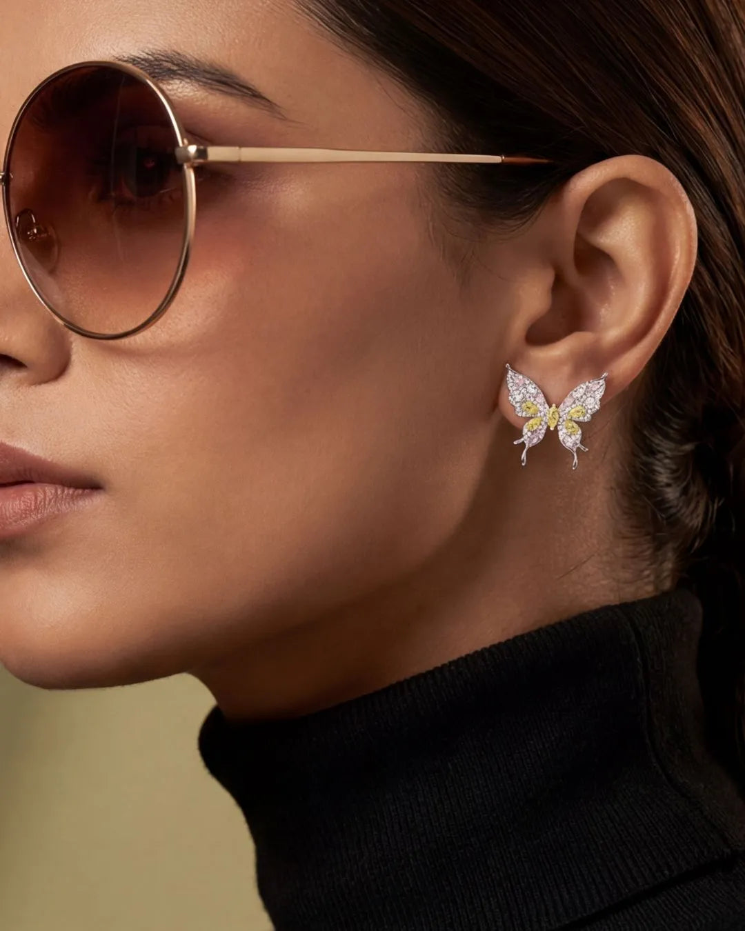 Butterfly Crystal Stud Earrings