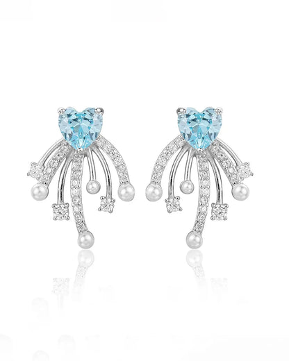 Blue Crystal Drop Earrings