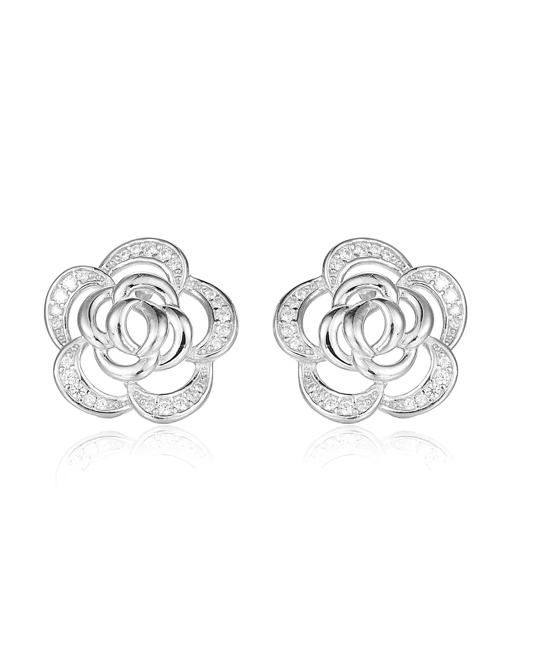 Delicate Silver Flower Stud Earrings for a Dainty Everyday Look