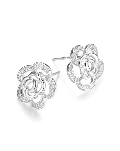 Delicate Silver Flower Stud Earrings for a Dainty Everyday Look