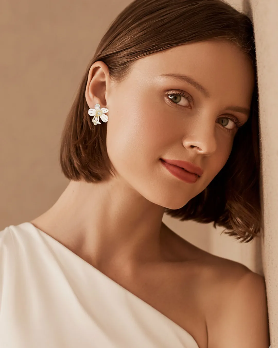 Gold Flower Stud Earrings