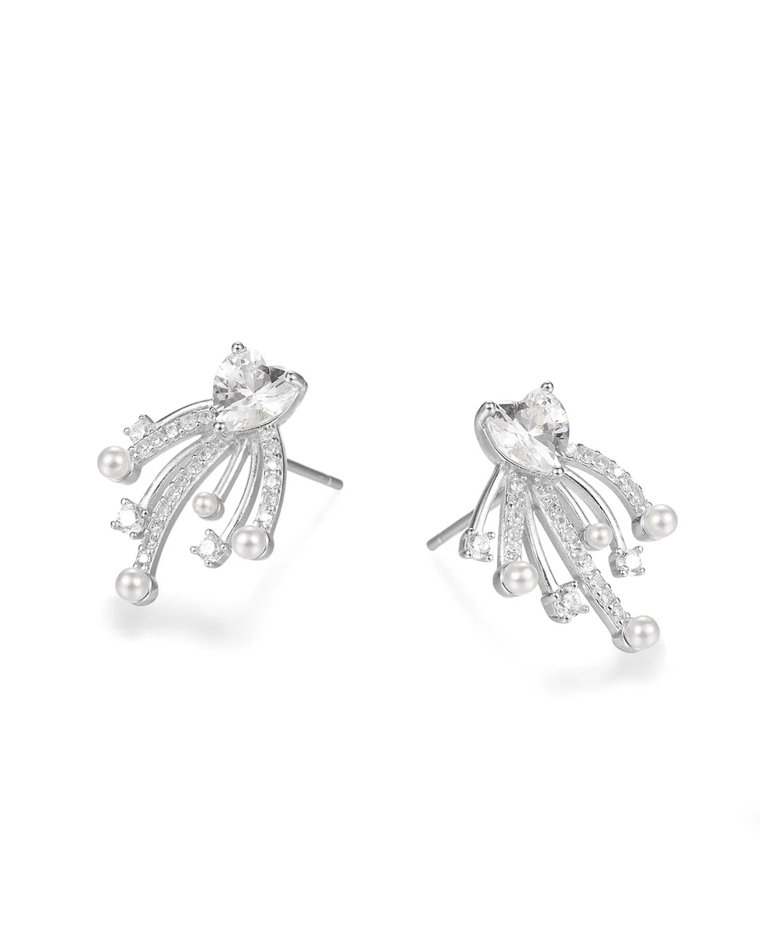 Heart Shaped Drop Earrings - Image 3