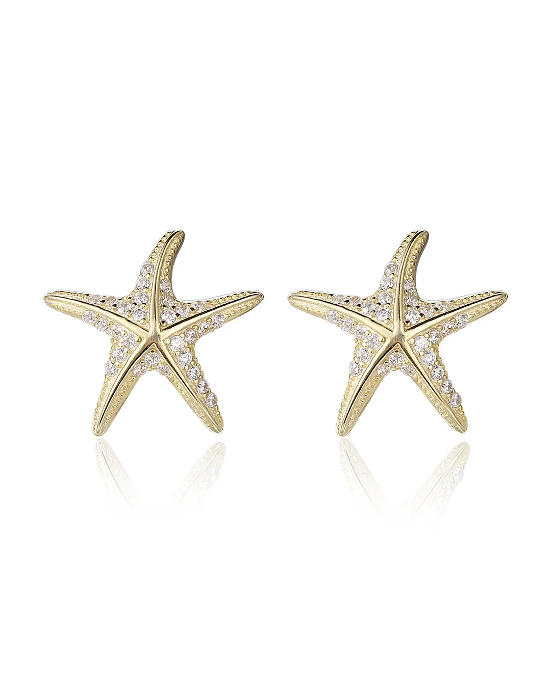 Bright Gold Starfish Earrings for a Sunny and Beachy Fashion Vibe