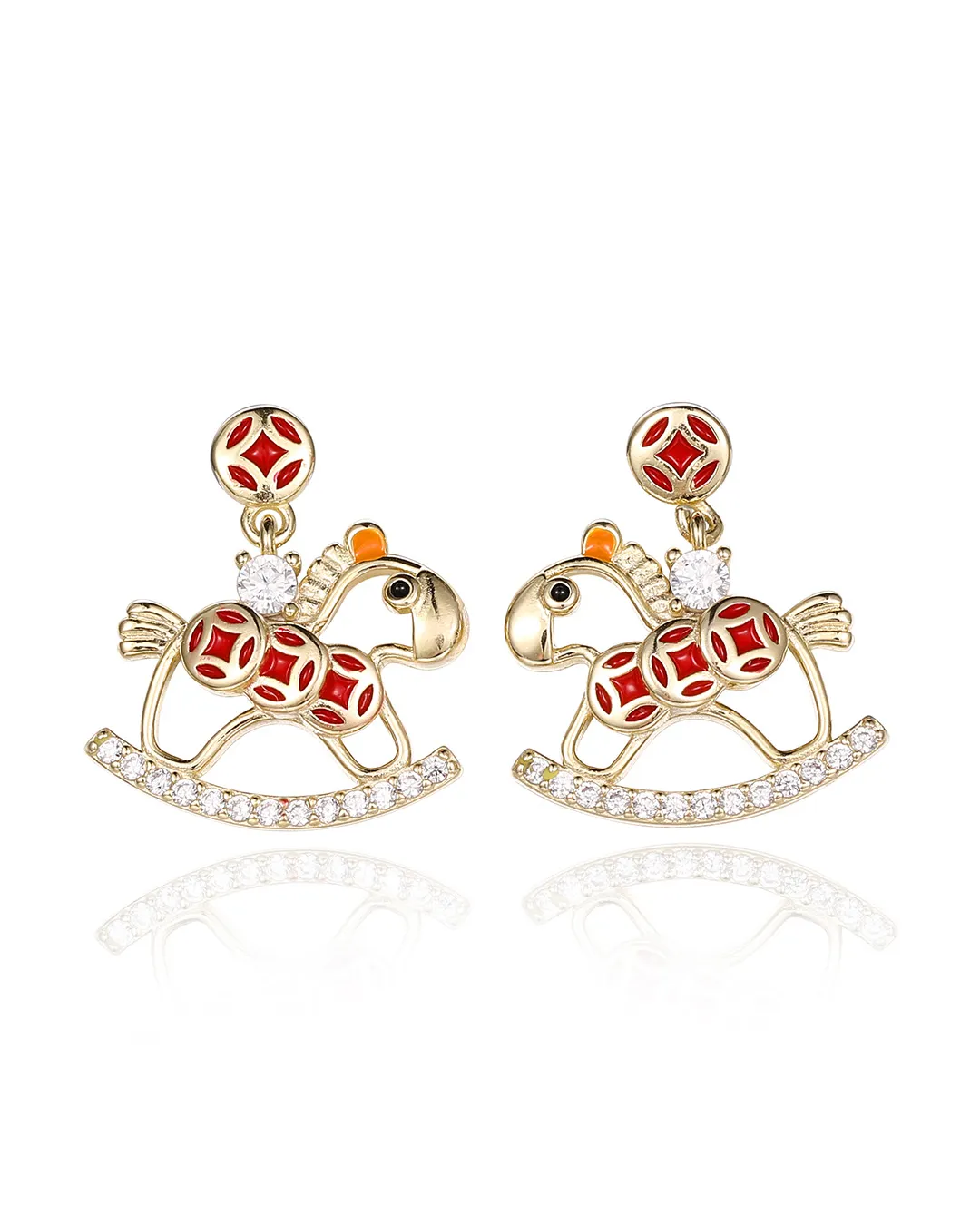 Vibrant Red Enamel Earrings for a Unique and Artistic Appearance