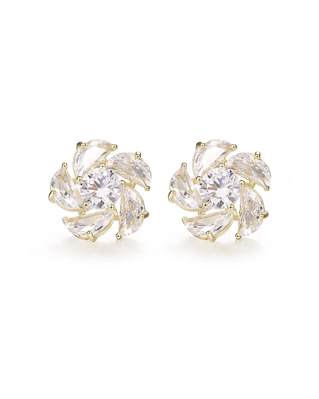 Gold Crystal Stone Earrings
