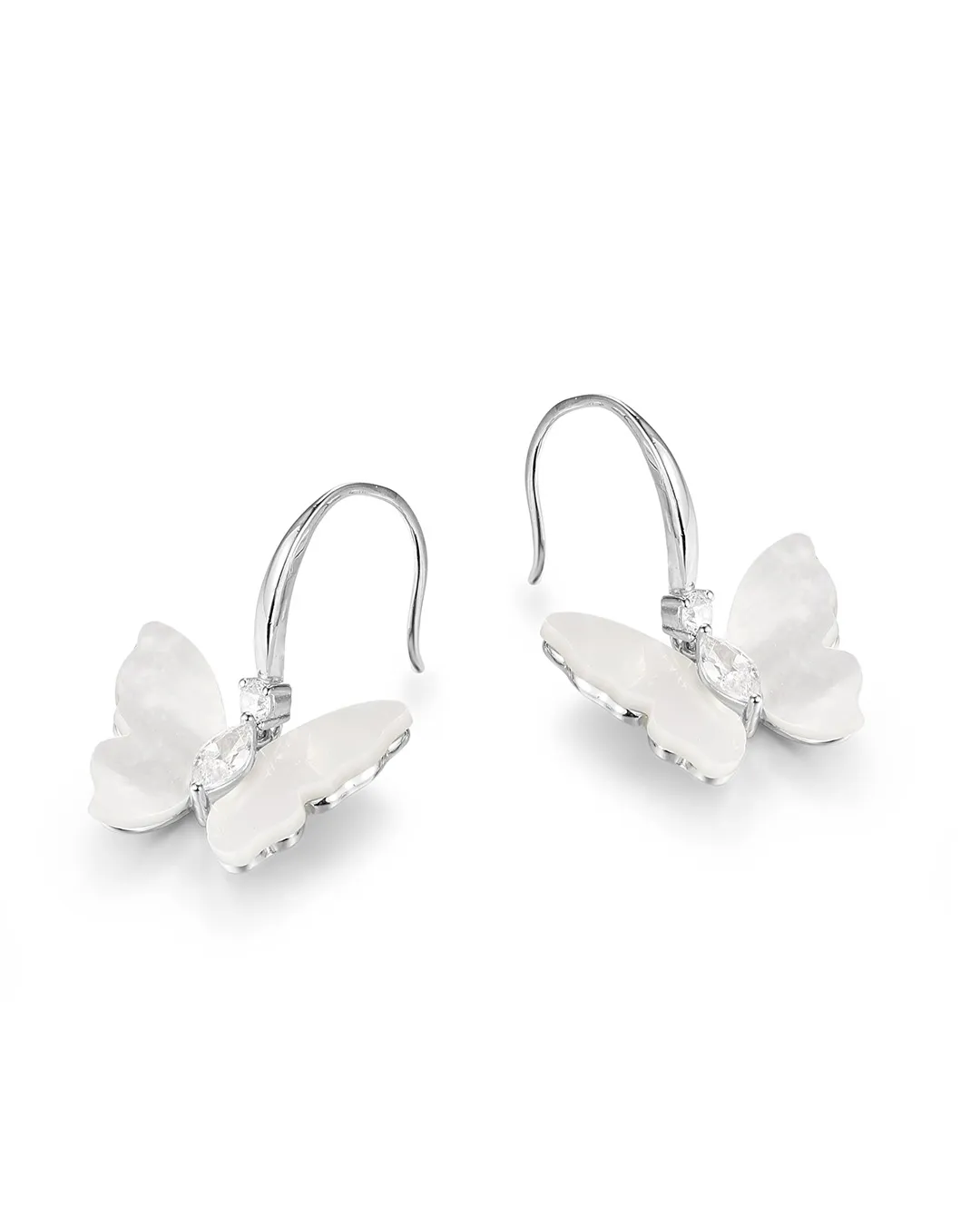 Silver Butterfly Hook Earrings - Image 4