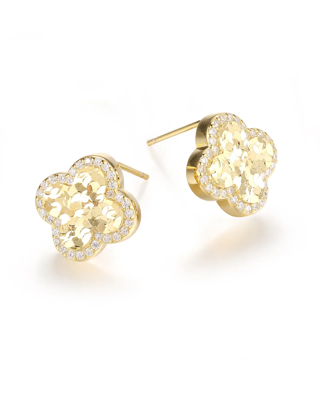 Stunning Gold Floral Earrings Designed for a Graceful and Chic Look - Image 3