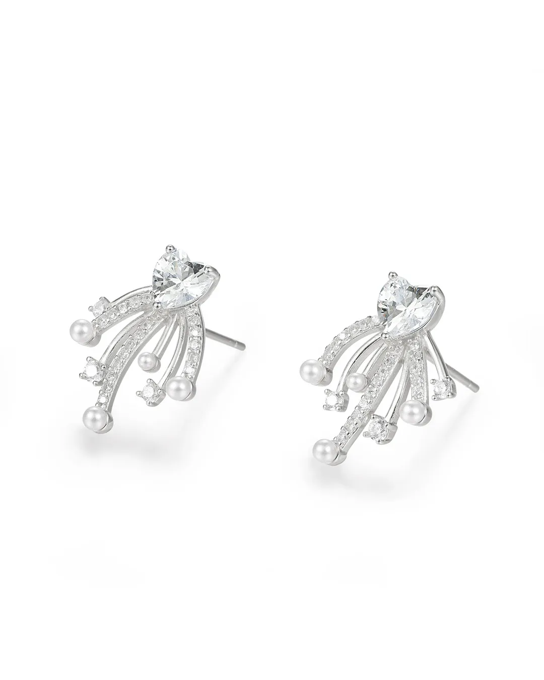 Heart Shaped Drop Earrings - Image 2