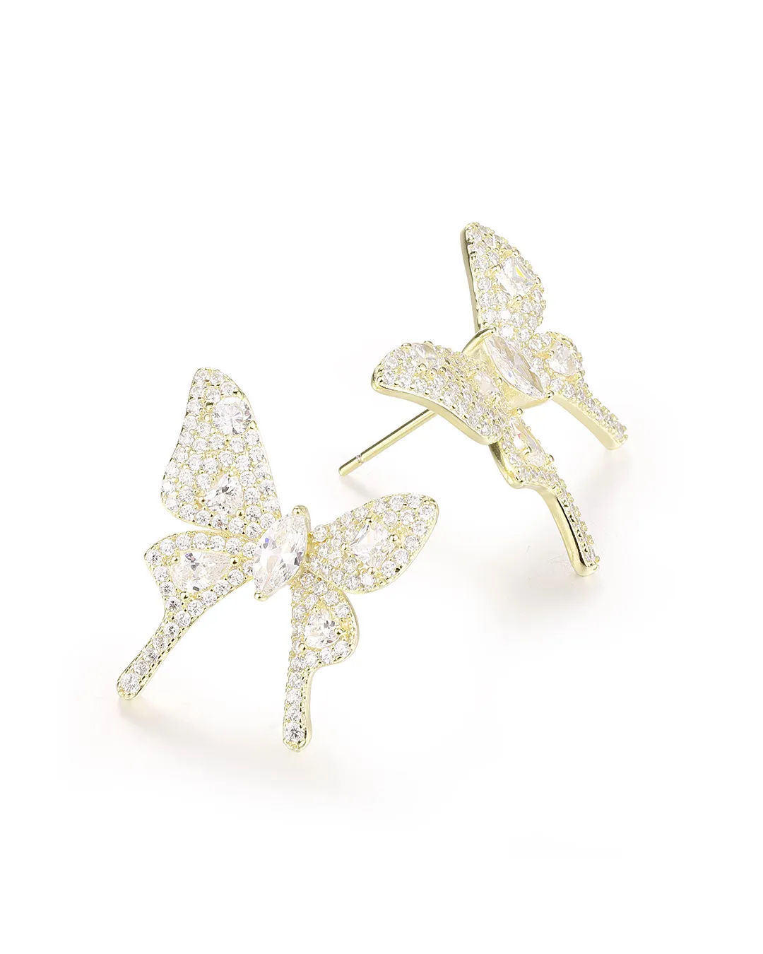 Gold Butterfly Hoop Earrings - Image 3
