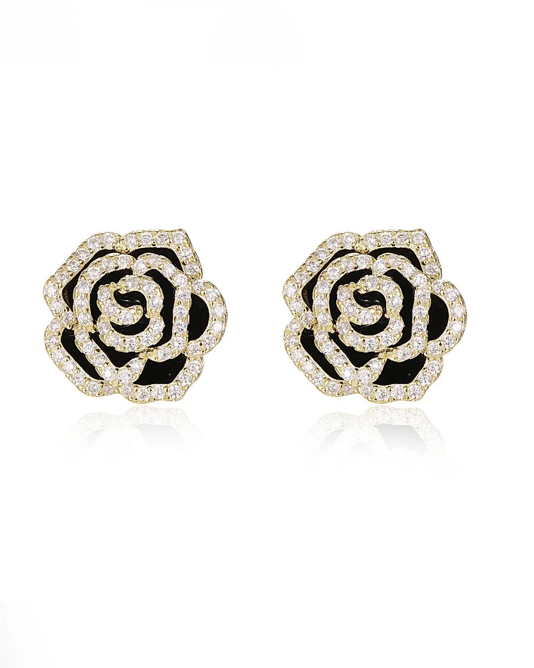 Black Rose Gold Earrings