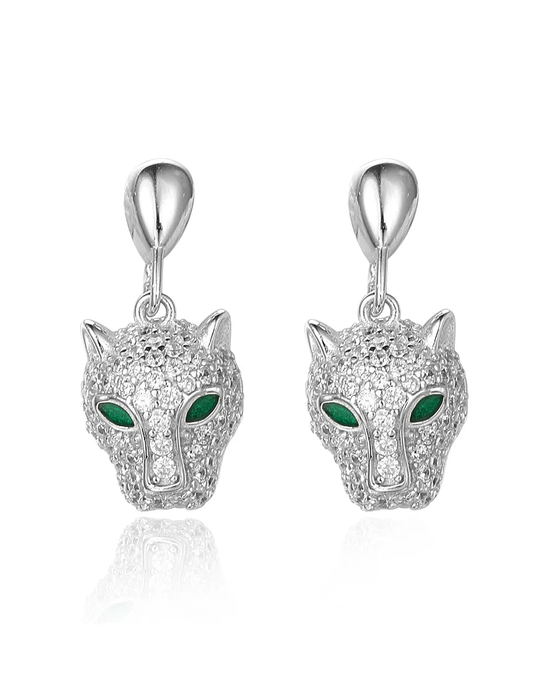 Silver Panther Earrings